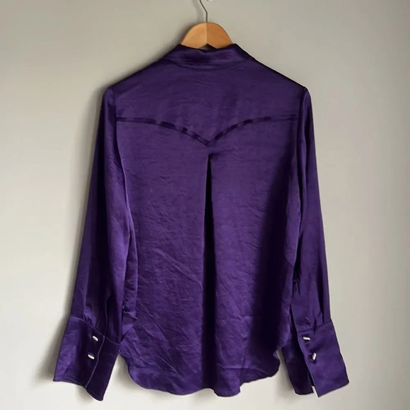 NANUSHKA madine satin Shirt (Purple) - Picture 3 of 13